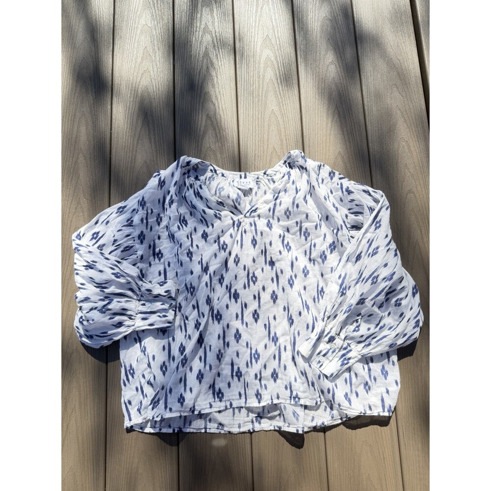 Velvet by Graham & Spencer Women's Blue White Blouse XS